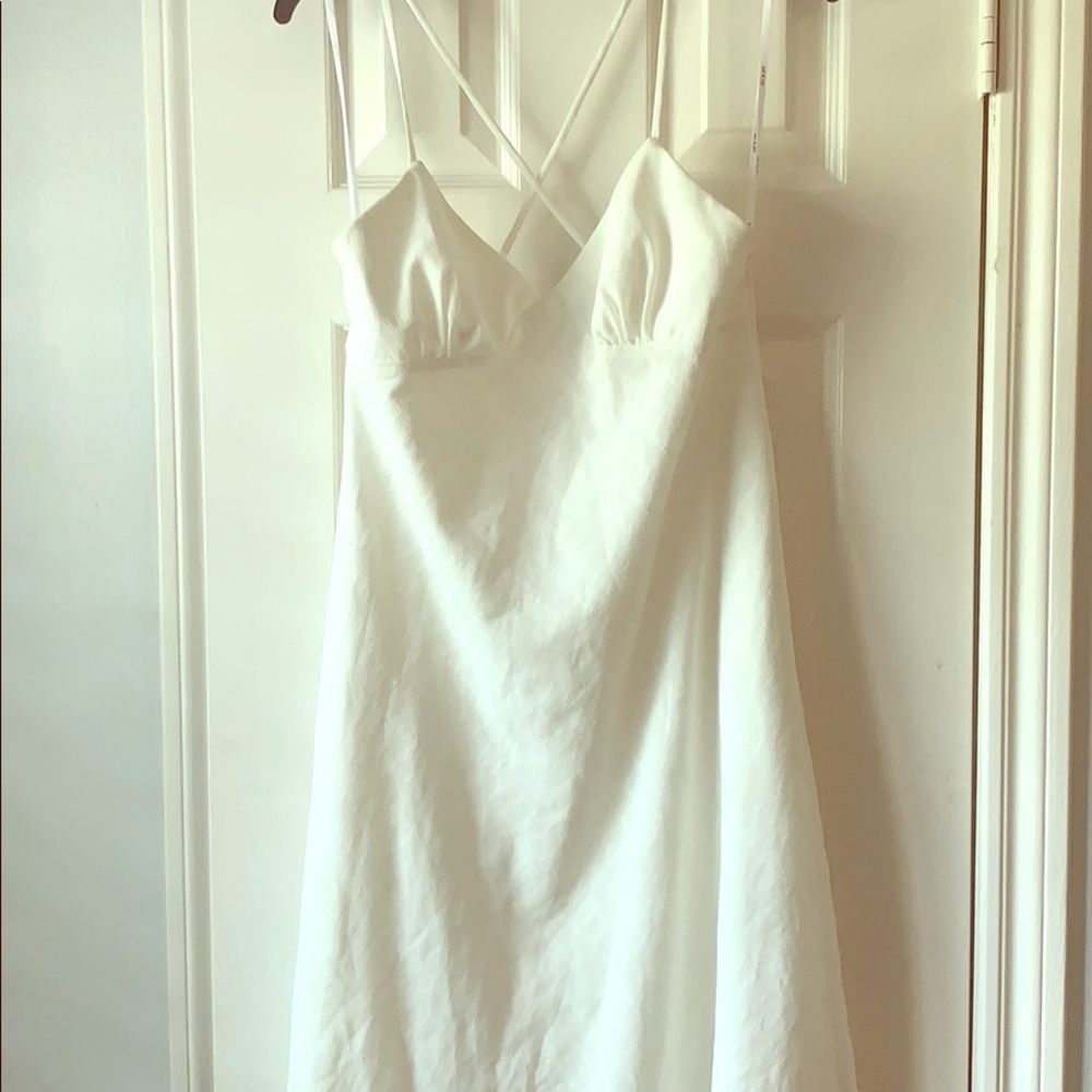 ALI & JAY white midi dress Large has pockets